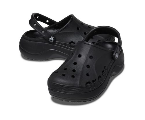 CROCS BAYA PLATFORM CLOGS BLACK