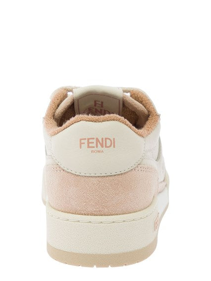 حذاء رياضي FENDI MATCH باللون البيج والوردي