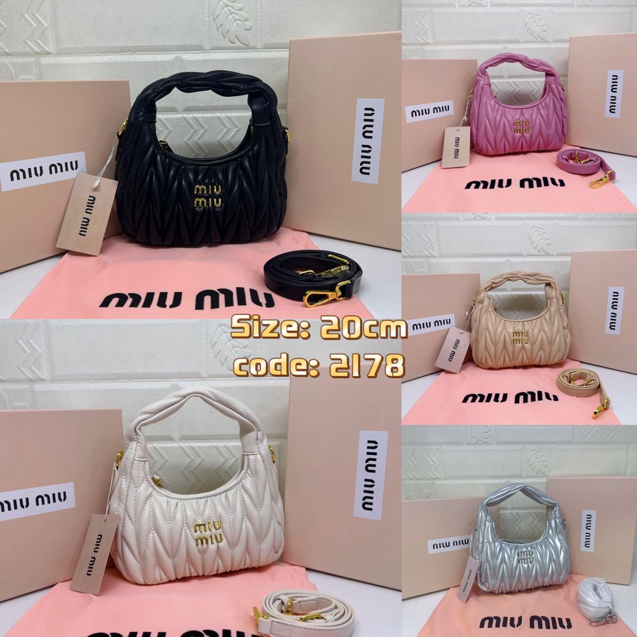 MIU MIU WANDER MATELASSE NAPPA HOBO MINI BAG