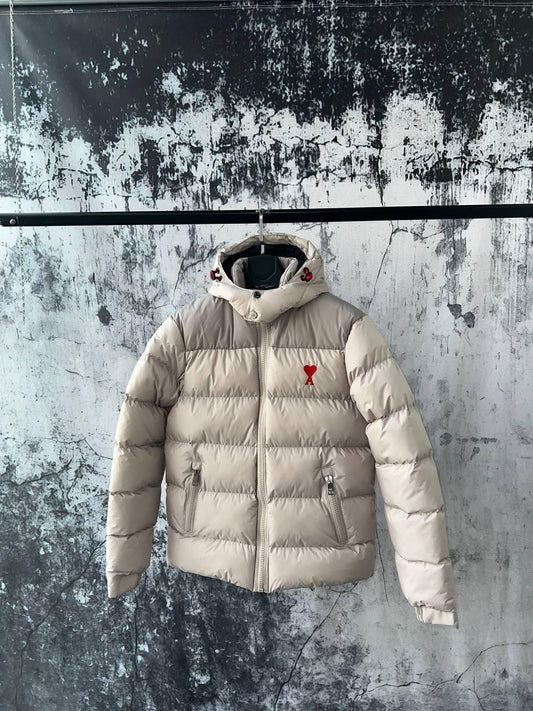 AMI ALEXANDRE MATTIUSSI HOODED PUFFER JACKET