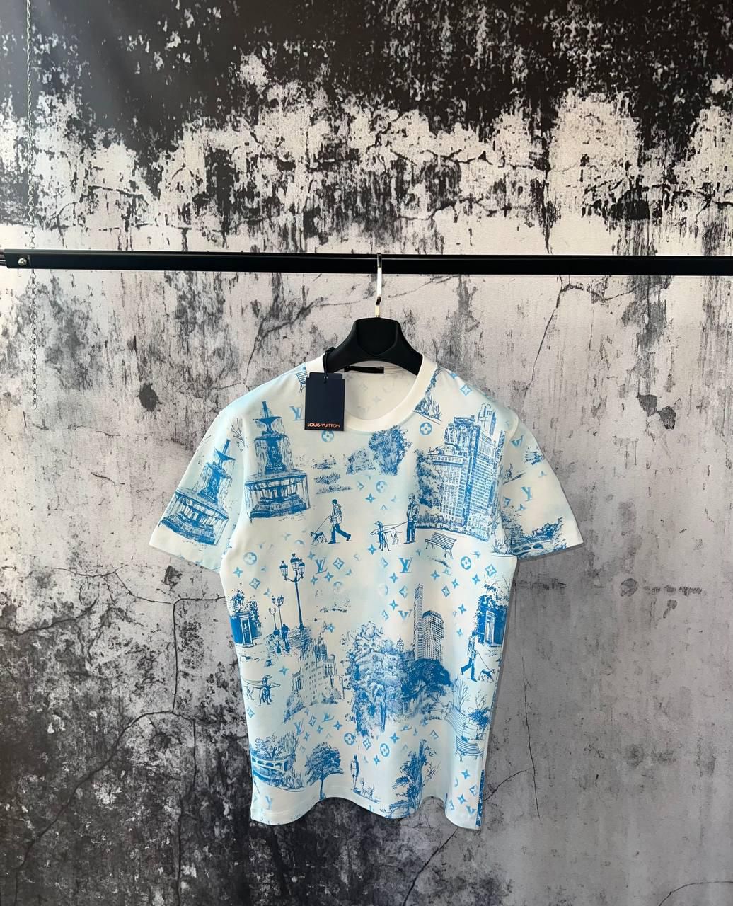 LV PRINTED COTTON PIQUE T-SHIRT