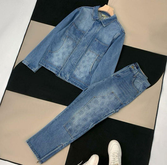 LOUIS VUITTON DENIM JACKET AND JEAN SET