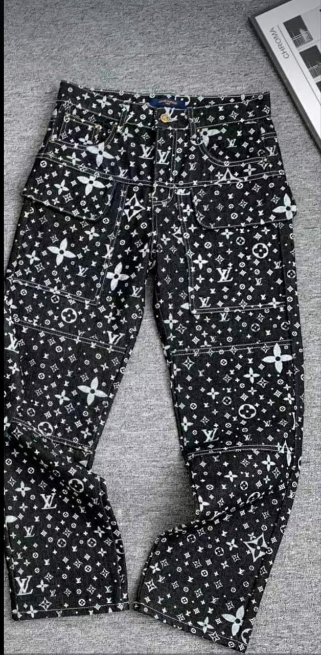 LV DAMIER BOOTCUT DENIM PANTS