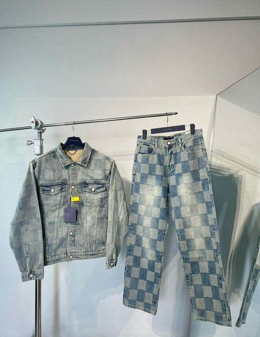 طقم ملابس LV DAMIER DENIM