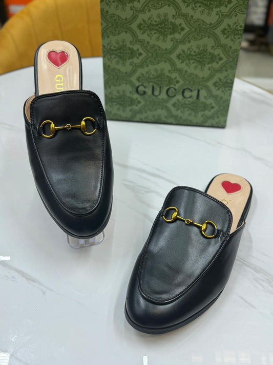 GUCCI PRINCETOWN HORSEBIT JUMBO GG CANVAS FLAT MULES