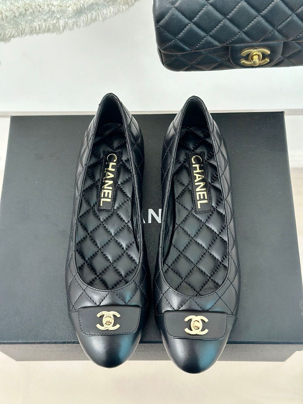 CHANEL QUILTED LAMBSKIN BALLET FLATS