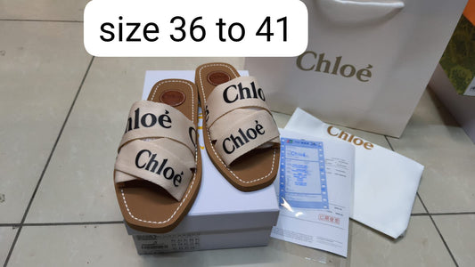 Chloé Woody Logo Canvas Slides