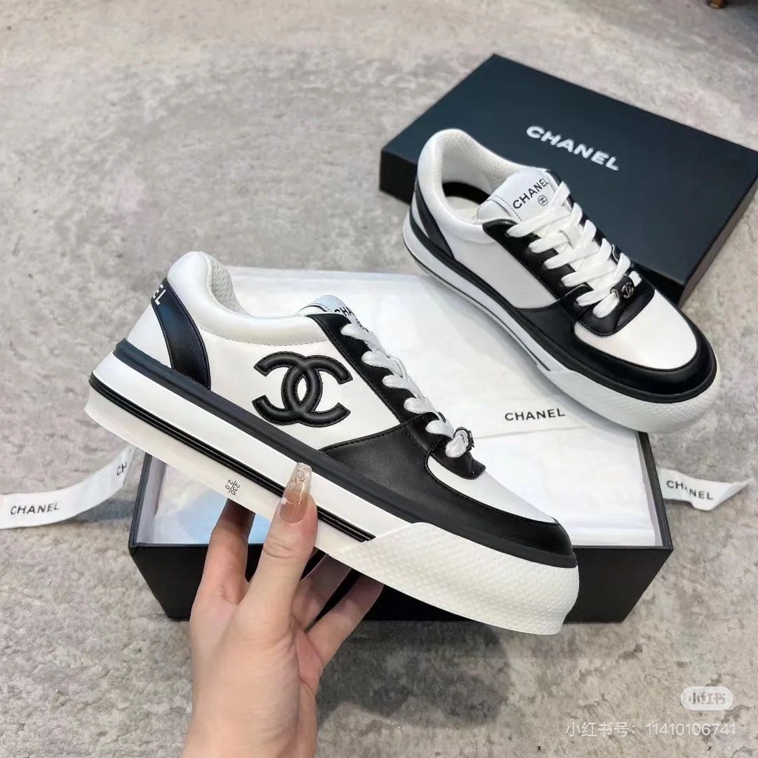 Chanel's Beige and Black Lambskin Espadrilles