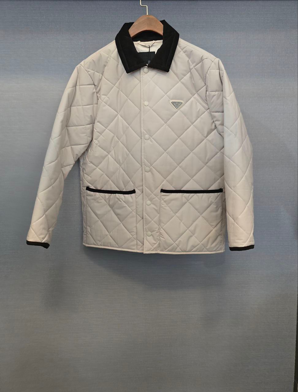 PRADA RE-NYLON AND COTTON GABARDINE JACKET