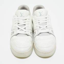 LOUIS VUITTON WHITE LEATHER LV TRAINER