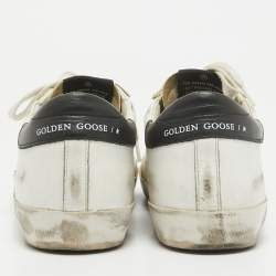 GOLDEN GOOSE WHITE LEATHER SUPERSTAR LACE UP