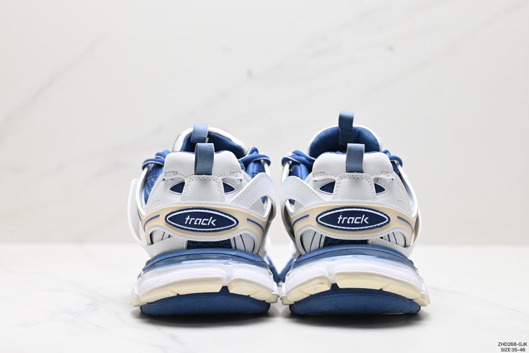 BALENCIAGA TRACCK TRAINER WHITE AND BLUE