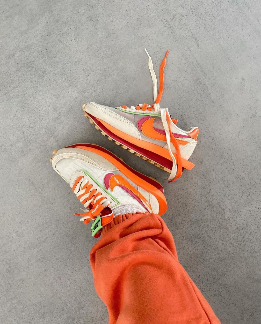 Nike LD Waffle Sacai Clot Net Orange Blaze